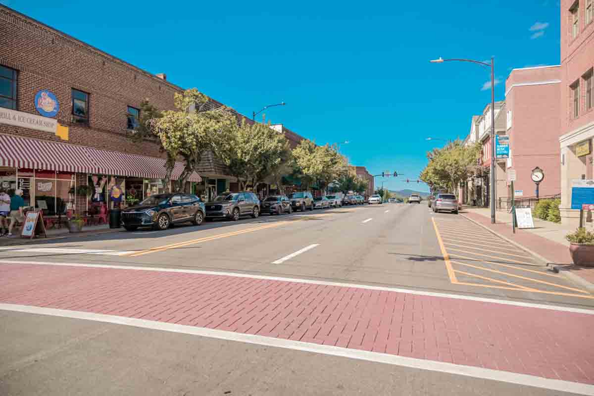 wide view of downtown brevard